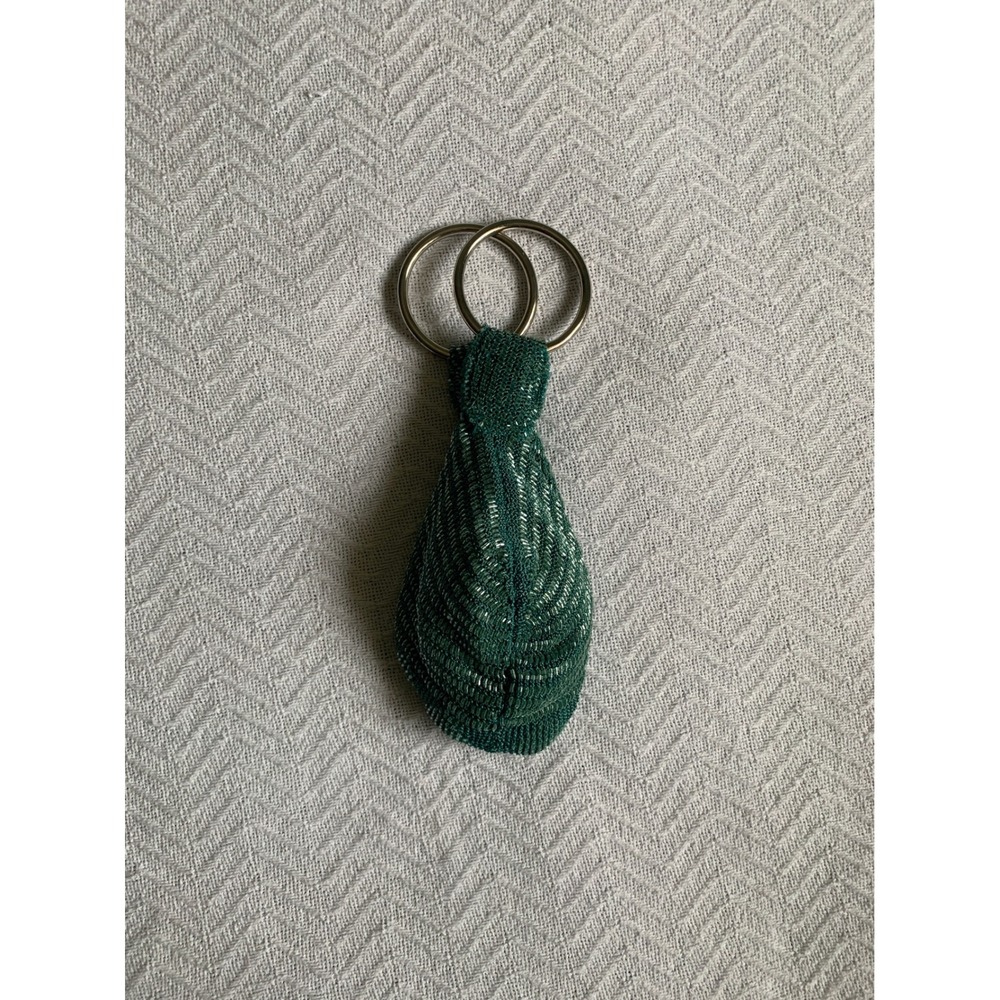 Bamboo Trading Company Blue Beaded Double Ring Handle‎ Evening Bag Vtg Y2K